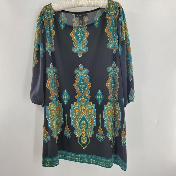 I-N-C International Concepts Woman black and teal tunic top 1X - Picture 7 of 12